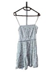 Vorschaubild 1 von Sommerkleid Damen Blau Gestreift Blumenmuster Midikleid Gr. 40/L