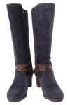 Vorschaubild 2 von Damen Stiefel Lila Elegant Blockabsatz Reißverschluss Schnalle Gr. 38