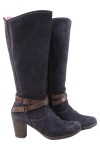 Vorschaubild 1 von Damen Stiefel Lila Elegant Blockabsatz Reißverschluss Schnalle Gr. 38