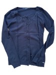 Vorschaubild 2 von Strickjacke Damen Schwarz Gr. 36/S Baumwolle Uni Klassisch Langarm Alltag