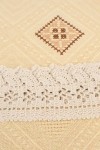 Vorschaubild 2 von Tischdecke Set Beige Baumwolle Vintage Rustikal Geometrisches Muster Häkelrand