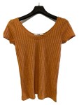Vorschaubild 1 von Damen T-Shirt Orange Rippstrick Glitzer Gr. 40/L Casual