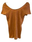 Vorschaubild 2 von Damen T-Shirt Orange Rippstrick Glitzer Gr. 40/L Casual