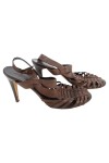 Vorschaubild 1 von Damen Sandaletten Gr. 40 Braun Elegant Vintage Riemchen Absatzschuhe