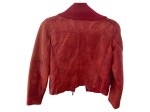 Vorschaubild 2 von Damen Lederjacke Rot Gr. S Bikerstil Nieten Ketten