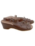 Vorschaubild 1 von Ortopedico Damen Sandalen Leder Braun Gr. 38 Keilabsatz Fußbett