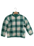 Vorschaubild 1 von Kinder Fleecejacke Sherpa Gr. 122 7-8 Jahre Grün Kariert