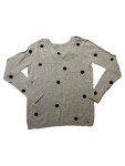 Vorschaubild 2 von Miss Captain Trend Damen Pullover Gr. 40/L Grau Punkte Schleife Baumwolle