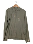 Vorschaubild 1 von Langarmshirt Herren Oliv Gr. 54/XXL Baumwolle Uni Casual Schriftzug