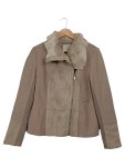 Vorschaubild 1 von Pelzjacke Damen Gr. 38/M Beige Polyester Wolle Uni Modern Langarm Herbst/Winter