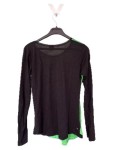 Vorschaubild 2 von Langarmshirt Damen Grün Gr. 38/M Leinen Schriftzug Casual