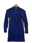 Vorschaubild 1 von Freizeitkleid Damen Blau Gr. 38/M Baumwolle Uni Casual 83 cm