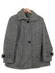 Vorschaubild 1 von Damen Wollmantel Kurzmantel Fischgrät Gr. 44 / XXL Schwarz Weiß