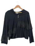 Vorschaubild 1 von Damen Strickjacke XL Schwarz Kapuze Rüschen Casual Feminin