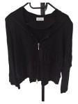 Vorschaubild 2 von Damen Strickjacke XL Schwarz Kapuze Rüschen Casual Feminin