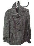Vorschaubild 2 von Damen Wollmantel Kurzmantel Fischgrät Gr. 44 / XXL Schwarz Weiß