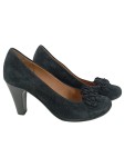 Vorschaubild 1 von Damen Pumps Gr. 36 Schwarz Elegant mit Blumen Applikation