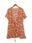 Vorschaubild 1 von Damen Sommerkleid Gr. 40 L Mehrfarbig Floral Rüschen