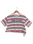 Vorschaubild 1 von Damen T-Shirt Einheitsgröße Mehrfarbig Gestreift Cropped Streetwear