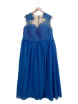 Vorschaubild 1 von festliches Kleid Damen Gr. 44/XXL Blau Elegant Maxikleid