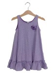 Vorschaubild 1 von Sommerkleid Kinder Gr. 104 Lila Baumwolle Gestreift Casual Freizeit