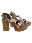 Vorschaubild 1 von Damen Plateausandalen Gold Gr. 37 Elegant Riemchensandalen