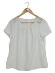Vorschaubild 1 von Bluse Damen Gr. 32/XXS Weiß Polyester Uni Feminin Kurzarm Alltag
