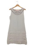 Vorschaubild 1 von Kleid Damen Gr. 38 Beige Elegant Cut-Outs Festlich Polyester