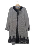 Vorschaubild 1 von Klassischer Mantel Damen Schwarz Gr. 42/XL Polyester Geometrisch Langarm