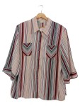 Vorschaubild 1 von Damen Bluse gestreift Mehrfarbig Gr. 44/XXL Casual Hemdbluse