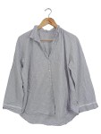 Vorschaubild 1 von Damen Bluse Grau Gestreift Gr. 40/L 3/4-Arm Spitze Casual