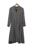 Vorschaubild 1 von Blusenkleid Damen L Schwarz Blumenmuster Viskose Midikleid