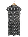 Vorschaubild 1 von Roma Strickkleid Gr. 40 Geometrisch Schwarz Grau Gold