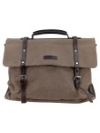 Vorschaubild 1 von Aktentasche Messenger Bag Umhängetasche Herren Braun Leder Stoff Uni