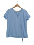 Vorschaubild 1 von TAIFUN Damen Bluse Gr. 40/L Blau Casual Kurzarm Viskose Shirt