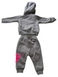 Vorschaubild 2 von Trainingsanzug Baby Mädchen Gr. 68 Grau Pink Sportlich Kapuze