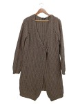 Vorschaubild 1 von Damen Strickjacke Gr. 42 XL Braun Rippstrick Glitzer Langarm