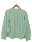 Vorschaubild 1 von Hemdbluse Damen Gr. 36/S Grün Viskose Strukturmuster Casual Langarm Knopf