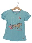 Vorschaubild 1 von T-Shirt Kinder Gr. 128 Türkis Baumwolle Tiermotive Casual Kurzarm