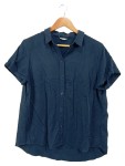 Vorschaubild 1 von Hemdbluse Damen Kurzarm Blau Gr. 50/5XL Casual
