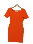 Vorschaubild 1 von Damen Etuikleid Gr. 38/M Orange Modern Strukturmuster