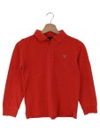 Vorschaubild 1 von Kinder Poloshirt Langarm Rot Gr. 140 Baumwolle Casual Uni