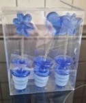 Vorschaubild 1 von Flaschenverschluss Set Blau Blume Herz Wein Sekt Stopper 3er Pack