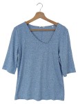 Vorschaubild 1 von Damen Langarmshirt Gr. 42 Blau Meliert Casual