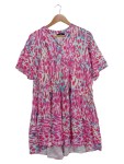 Vorschaubild 1 von Damen Freizeitkleid XL Pink Casual Tierdruck Viskose