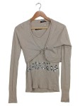 Vorschaubild 1 von Twin Set Damen Beige Gr. S/M Elegant Pailletten Langarm