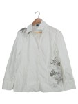 Vorschaubild 1 von Taifun Damen Bluse Gr. 42/XL Weiß Modern Baumwolle Langarm