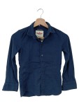 Vorschaubild 1 von Freizeithemd Kinder Gr. 128 Blau Uni Casual Langarm Knopfleiste Logo