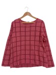Vorschaubild 1 von Damen Pullover Gr. 40 L Rot Kariert Casual Langarm