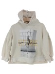 Vorschaubild 1 von Mädchen Kapuzenpullover Gr. 116 Beige Ballerina Print Hoodie
